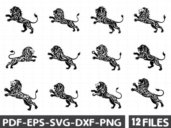 Boho Lion Jumping Stencil