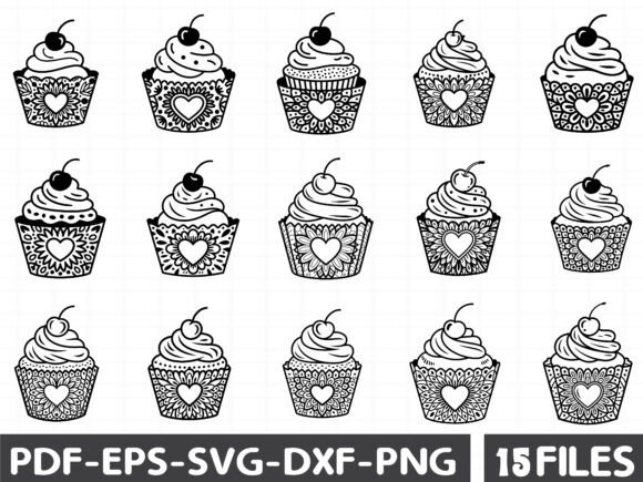 Cupcake Svg File, Cupcake Heart Svg