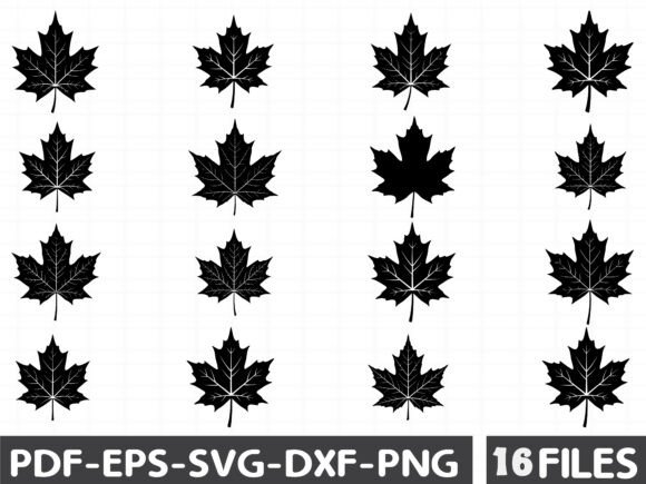 Detailed Black Maple Leaf Silhouette