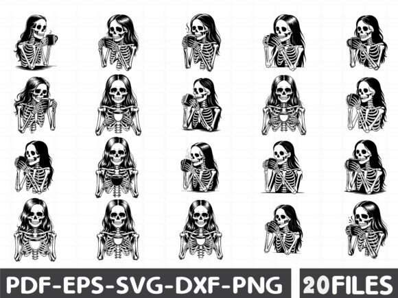 Female Skeleton Coffee SVG