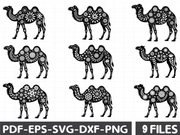 Floral Camel Stencil