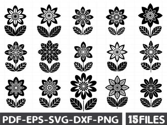 Flower Sun Summer Black Icon