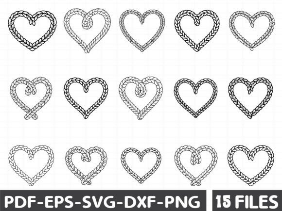Hand Drawn Rope Woven Heart SVG