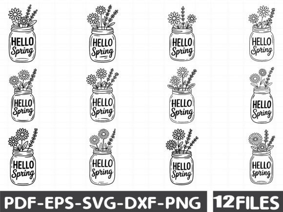 Hello Spring Floral SVG