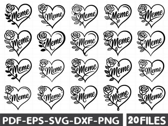 Meme Flower Heart Svg