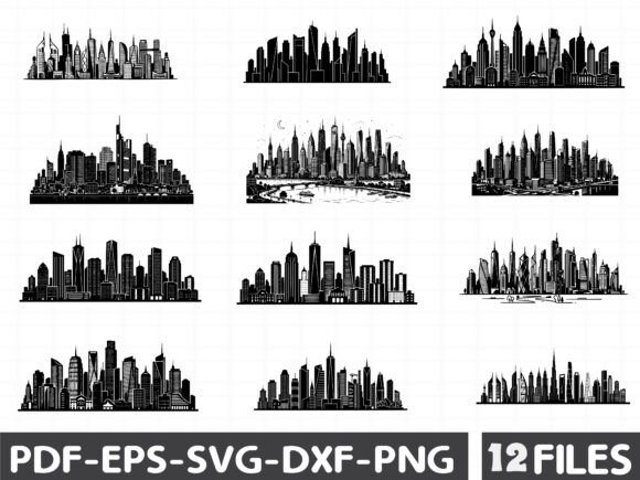 Modern City Skyscraper Silhouette