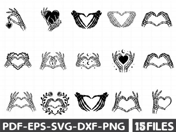 Skeleton Hands Heart Shape Illustration