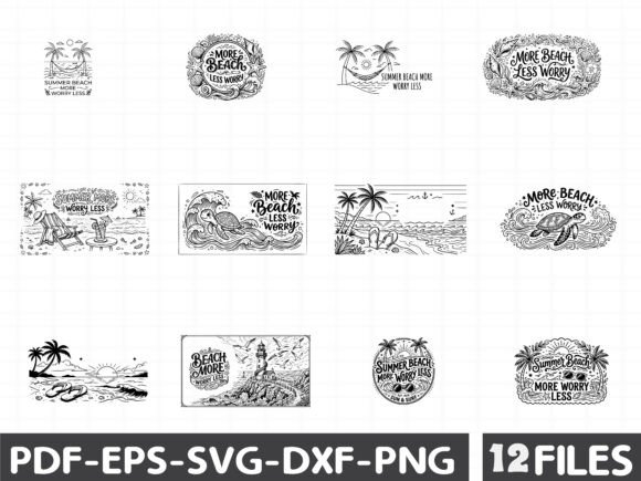 Summer Beach More Worry Less SVG