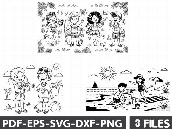 Summer Girl and Boy Clipart