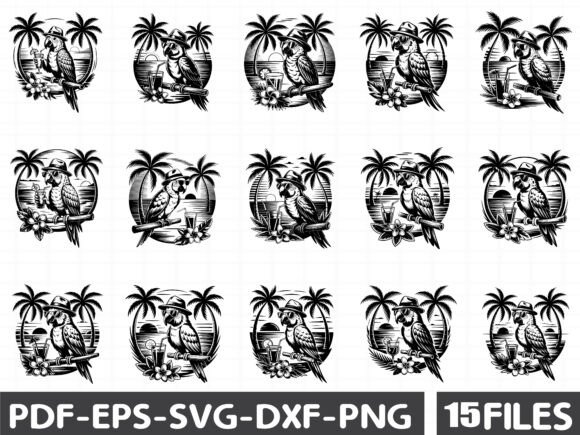 Tropical Parrot Heart SVG, Floral Parrot