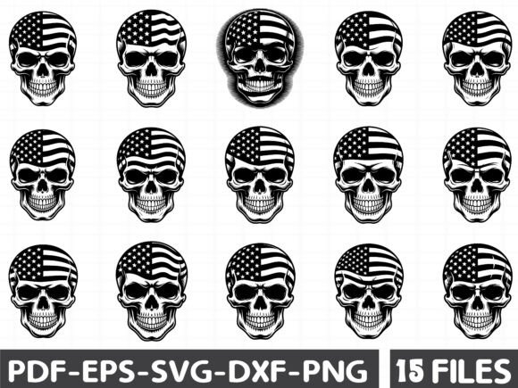 USA Flag Skull SVG Bundle